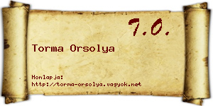 Torma Orsolya névjegykártya